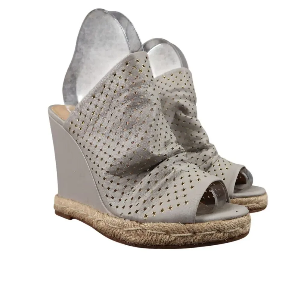 Joes Jeans Shoes Womens 7.5 Sandal Wedge Slip On Slouchy Karlton Leather Fashion